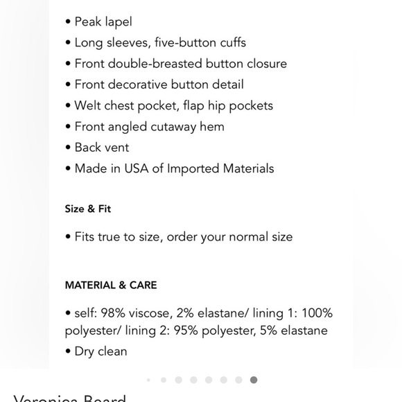 New with Flaw: Veronica Beard Lavender Dickey Jacket Blazer Size 6 - Picture 7 of 16